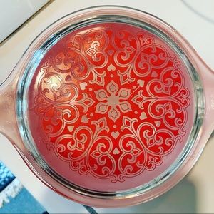 Vintage Pyrex Hearts Scroll/Celtic Floral pattern